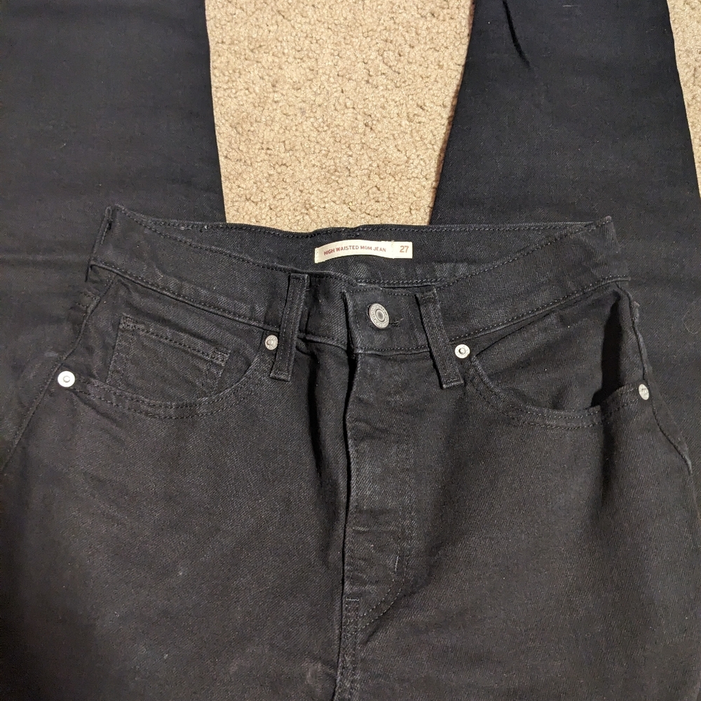 Black Levi High Waisted Mom Jeans